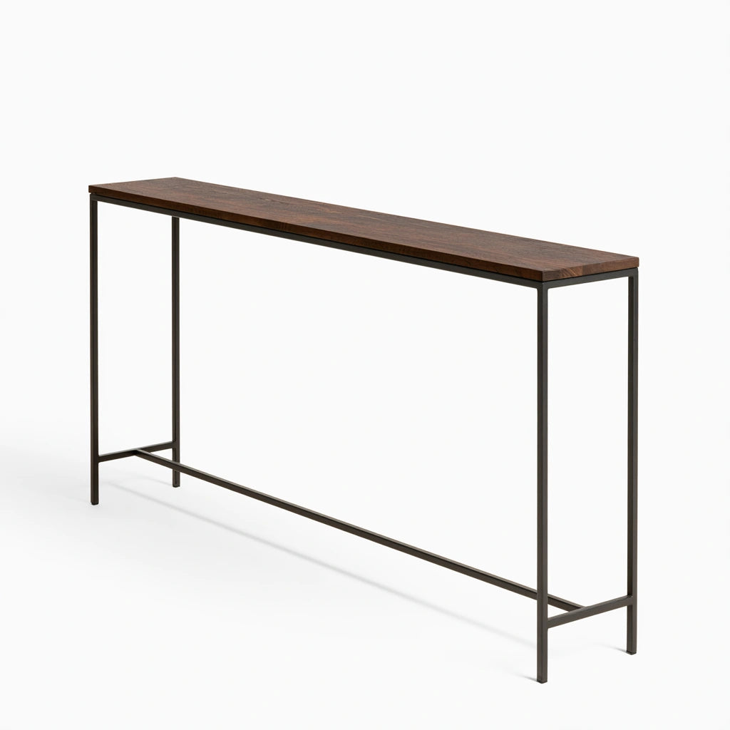 Console d'entrée en bois, coloris brun foncé