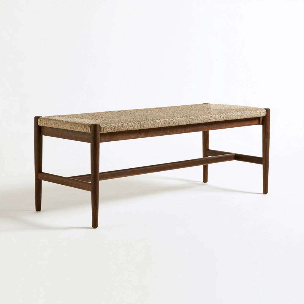 Banc décoratif aux lignes épurées, coloris gris