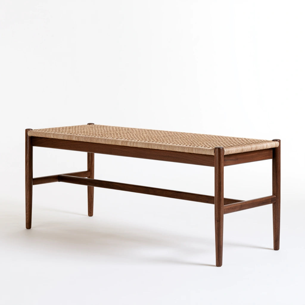 Banc décoratif aux lignes épurées, coloris gris