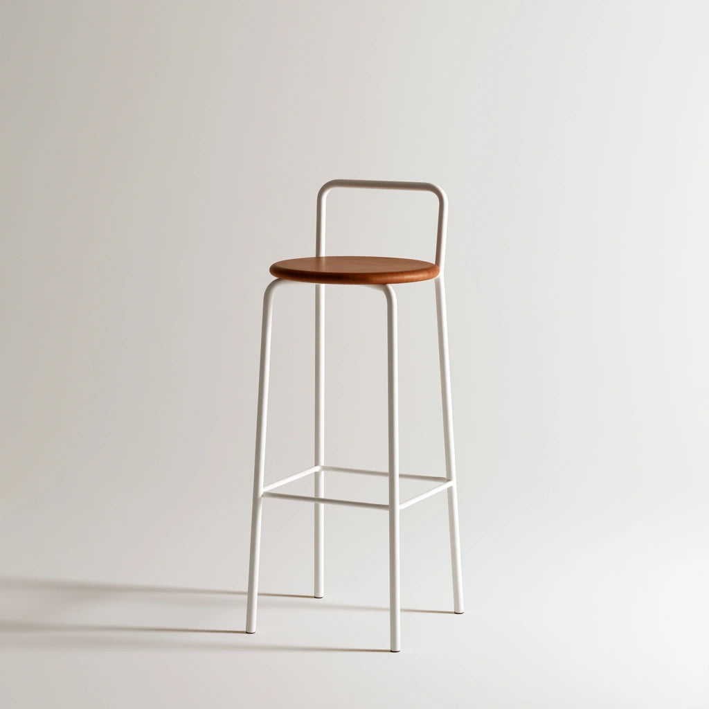 Tabouret de bar en bois, coloris brun naturel
