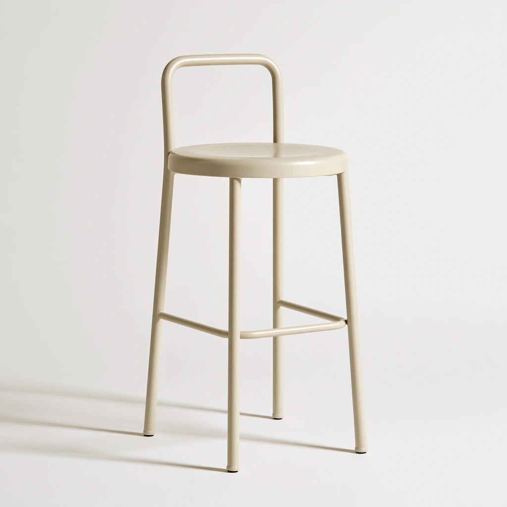 Tabouret de bar aux lignes épurées, coloris beige clair
